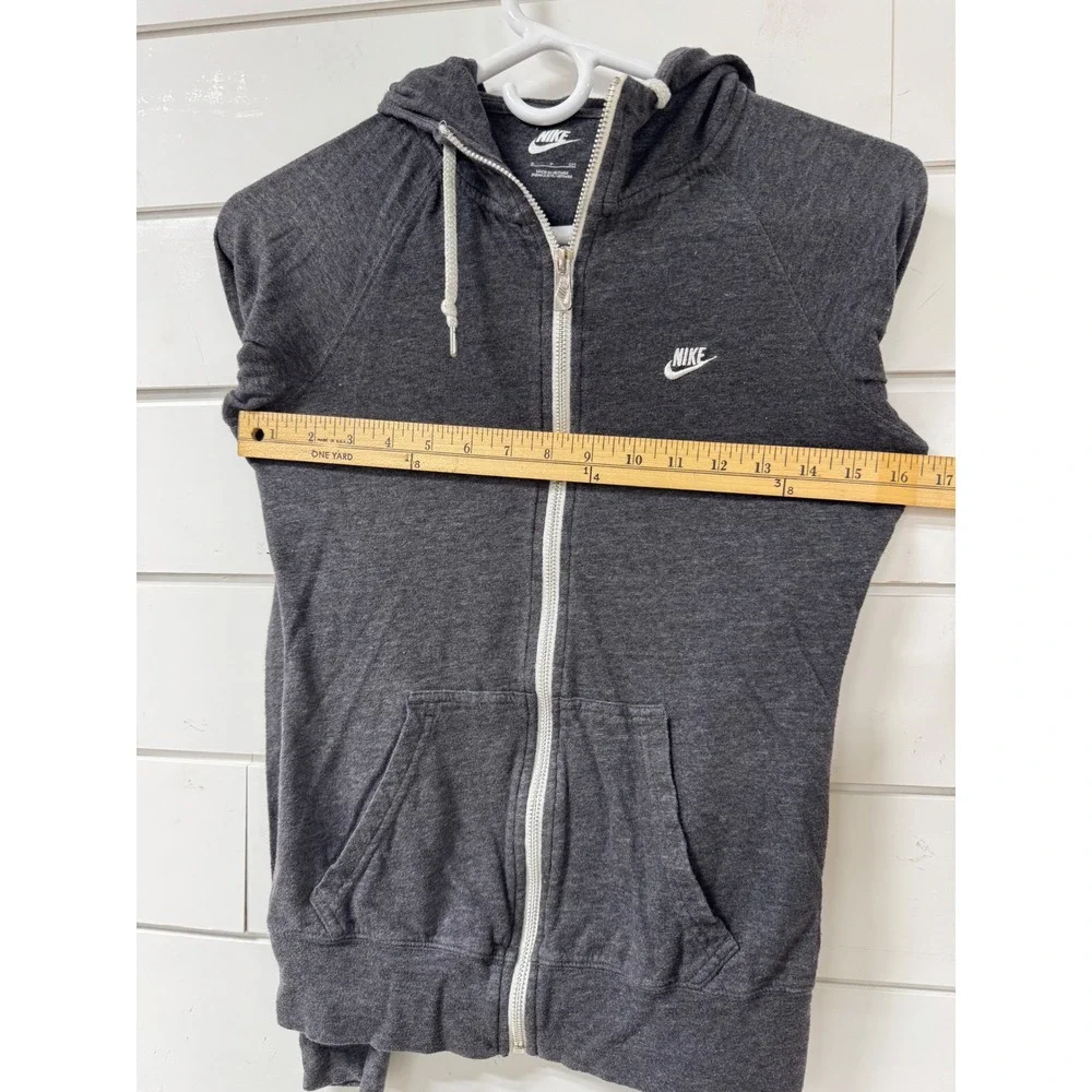 Nike Sportswear Gym Vintage Full Zip Hoodie Charcoal Heather Gray Womens Small